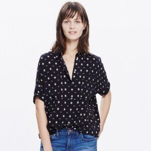 EUC Madewell Courier Shirt In Black Orsa Print